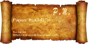 Papos Miklós névjegykártya
