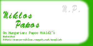 miklos papos business card